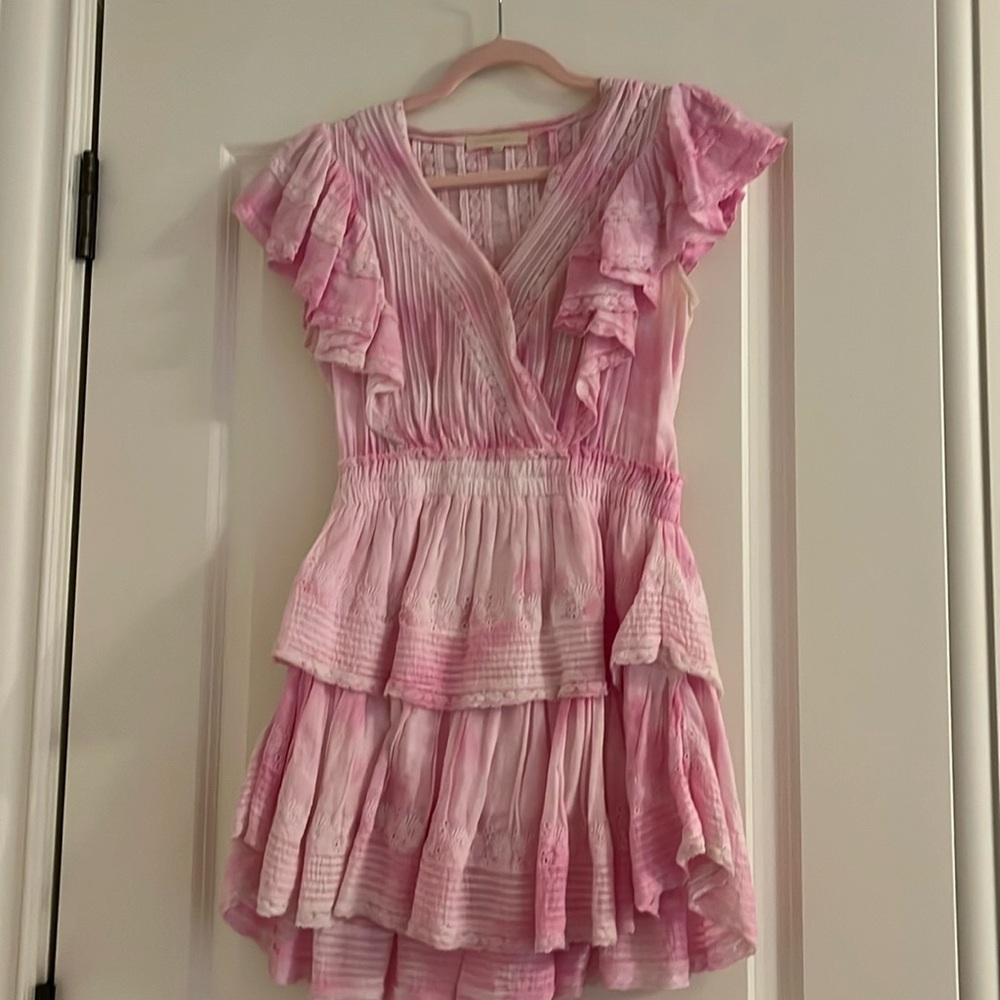 LoveShackFancy Gwen Heritage pink mini dress